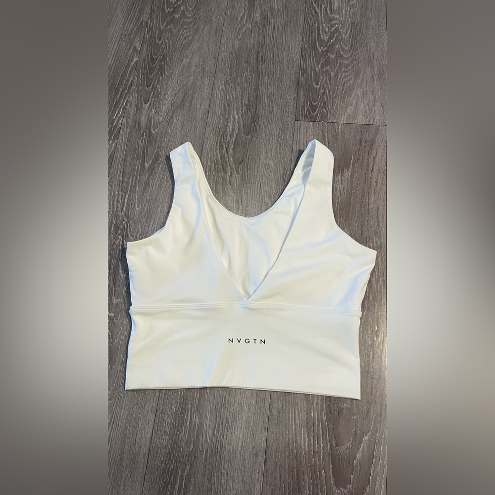 NVGTN Ivory V-Neck Crop Top